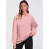 imageANRABESS Womens Oversized V Neck Sweatshirt Fleece Long Sleeve Hoodies Pullover Comfy Top 2026 Outfits Teen Preppy Clothes Light Pink Medium