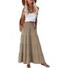 imageANRABESS Womens Maxi Skirt Summer Boho Long Flowy Elastic High Waist ALine Tiered Skirts 2026 Casual Beach Vacation ClothesYellow Khaki