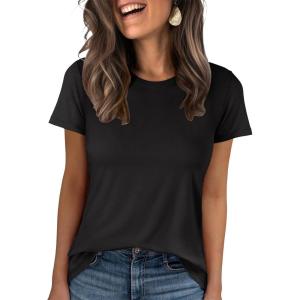 imageANRABESS Women Short Sleeve Tops Summer Basic Tee WrinkleFree Trendy Cute T Shirts 2026 Spring Business Casual OutfitsBlack
