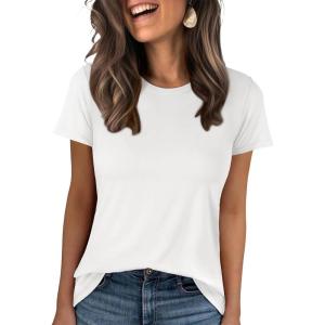 imageANRABESS Women Short Sleeve Tops Summer Basic Tee WrinkleFree Trendy Cute T Shirts 2026 Spring Business Casual OutfitsWhite