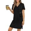 imageANRABESS Summer Dress for Women 2026 Beach Vacation Clothes Short Sleeve V Neck Casual T Shirt Sundresses Travel HolidayBlack