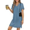 imageANRABESS Summer Dress for Women 2026 Beach Vacation Clothes Short Sleeve V Neck Casual T Shirt Sundresses Travel HolidayBlue