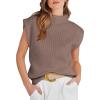 imageANRABESS Womens Mock Neck Sleeveless Sweater Vest Casual Cap Sleeve Knit Pullover Tank Tops 2026 Fall ClothesNutmeg