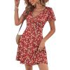 imageANRABESS Womens Summer Dresses Short Sleeve Wrap V Neck ALine Floral Mini Dress Causal Flowy Boho Beach Vacation SundressFloral Red