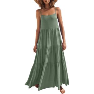 imageANRABESS Womens Maxi Dress 2026 Summer Casual Sleeveless Spaghetti Strap Boho Sundress Flowy Tiered Beach Vacation Long DressLight Green