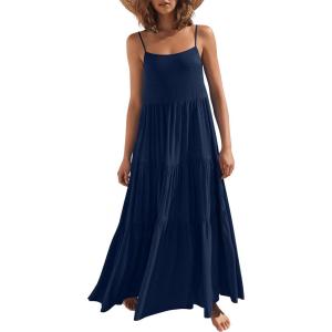 imageANRABESS Womens Maxi Dress 2026 Summer Casual Sleeveless Spaghetti Strap Boho Sundress Flowy Tiered Beach Vacation Long DressNavy Blue