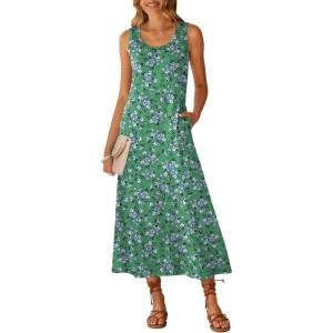 imageANRABESS Womens Maxi Dresses 2026 Summer Casual Scoop Neck Sleeveless Long Tank Dress Beach Sundress Travel Vacation ClothesGreen White Purple Floral