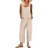 imageANRABESS Overalls for Women Casual Summer Jumpsuits Adjustable Straps Loose Fit Bib Overalls Pockets Spring Vacation ClothesAlmond