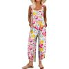 imageANRABESS Overalls for Women Casual Summer Jumpsuits Adjustable Straps Loose Fit Bib Overalls Pockets Spring Vacation ClothesOrange Pink Floral