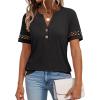 imageANRABESS Womens Short Sleeve Tops Henley V Neck Blouses Dressy Casual 2026 Summer Trendy Tee Shirts Business Work OutfitsBlack