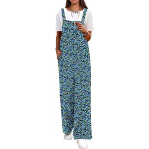 imageANRABESS Overalls for Women 2026 Summer Casual Loose One Piece Outfits Baggy Wide Leg Jumpers Lightweight Comfy RompersBlue Ditsy Floral