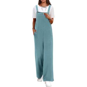 imageANRABESS Overalls for Women 2026 Summer Casual Loose One Piece Outfits Baggy Wide Leg Jumpers Lightweight Comfy RompersLake