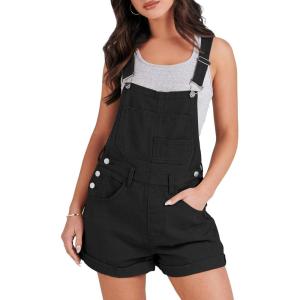 imageANRABESS Overalls for Women Denim Shorts Overalls 2026 Summer Casual Loose Fit Adjustable Rompers Jean jumpsuit Bib ShortallsBlack