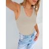 image:imageANRABESS Tank Tops for Women V Neck Ribbed Knit Slim Fitted Sleeveless Basic Tee Tanks Casual Summer Clothes 2026Almond