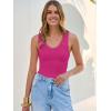 image:imageANRABESS Tank Tops for Women V Neck Ribbed Knit Slim Fitted Sleeveless Basic Tee Tanks Casual Summer Clothes 2026Hot Pink