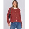 image:imageANRABESS Women Cardigan Sweater Dressy Casual Classic Long Sleeve Crew Neck Button Down Tweed Knit Jacket 2026 Fall OutfitsOrange Red