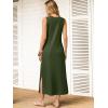 image:imageANRABESS Women Summer Casual Sleeveless Maxi Sundress Beach Tank Dresses Pockets Travel Vacation Clothes Cruise Outfits 2026Army Green