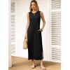 image:imageANRABESS Women Summer Casual Sleeveless Maxi Sundress Beach Tank Dresses Pockets Travel Vacation Clothes Cruise Outfits 2026Black