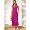 image:imageANRABESS Women Summer Casual Sleeveless Maxi Sundress Beach Tank Dresses Pockets Travel Vacation Clothes Cruise Outfits 2026Hot Pink