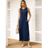 image:imageANRABESS Women Summer Casual Sleeveless Maxi Sundress Beach Tank Dresses Pockets Travel Vacation Clothes Cruise Outfits 2026Navy Blue