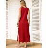 image:imageANRABESS Women Summer Casual Sleeveless Maxi Sundress Beach Tank Dresses Pockets Travel Vacation Clothes Cruise Outfits 2026Red