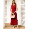 image:imageANRABESS Women Summer Casual Sleeveless Maxi Sundress Beach Tank Dresses Pockets Travel Vacation Clothes Cruise Outfits 2026Red
