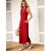 image:imageANRABESS Women Summer Casual Sleeveless Maxi Sundress Beach Tank Dresses Pockets Travel Vacation Clothes Cruise Outfits 2026Red