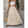 image:imageANRABESS Womens Maxi Skirt Flowy Swing Ruffle Tiered Elastic High Waist Long Skirts 2026 Summer Casual Beach Vacation ClothesApricot