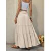 image:imageANRABESS Womens Maxi Skirt Flowy Swing Ruffle Tiered Elastic High Waist Long Skirts 2026 Summer Casual Beach Vacation ClothesApricot
