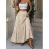 image:imageANRABESS Womens Maxi Skirt Flowy Swing Ruffle Tiered Elastic High Waist Long Skirts 2026 Summer Casual Beach Vacation ClothesApricot