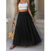 image:imageANRABESS Womens Maxi Skirt Flowy Swing Ruffle Tiered Elastic High Waist Long Skirts 2026 Summer Casual Beach Vacation ClothesBlack