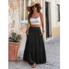 image:imageANRABESS Womens Maxi Skirt Flowy Swing Ruffle Tiered Elastic High Waist Long Skirts 2026 Summer Casual Beach Vacation ClothesBlack