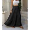 image:imageANRABESS Womens Maxi Skirt Flowy Swing Ruffle Tiered Elastic High Waist Long Skirts 2026 Summer Casual Beach Vacation ClothesBlack