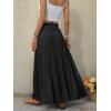 image:imageANRABESS Womens Maxi Skirt Flowy Swing Ruffle Tiered Elastic High Waist Long Skirts 2026 Summer Casual Beach Vacation ClothesBlack