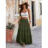 image:imageANRABESS Womens Maxi Skirt Flowy Swing Ruffle Tiered Elastic High Waist Long Skirts 2026 Summer Casual Beach Vacation ClothesGreen