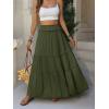 image:imageANRABESS Womens Maxi Skirt Flowy Swing Ruffle Tiered Elastic High Waist Long Skirts 2026 Summer Casual Beach Vacation ClothesGreen