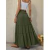 image:imageANRABESS Womens Maxi Skirt Flowy Swing Ruffle Tiered Elastic High Waist Long Skirts 2026 Summer Casual Beach Vacation ClothesGreen