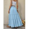 image:imageANRABESS Womens Maxi Skirt Flowy Swing Ruffle Tiered Elastic High Waist Long Skirts 2026 Summer Casual Beach Vacation ClothesLight Blue