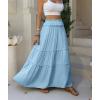 image:imageANRABESS Womens Maxi Skirt Flowy Swing Ruffle Tiered Elastic High Waist Long Skirts 2026 Summer Casual Beach Vacation ClothesLight Blue