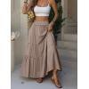 image:imageANRABESS Womens Maxi Skirt Flowy Swing Ruffle Tiered Elastic High Waist Long Skirts 2026 Summer Casual Beach Vacation ClothesLight Brown