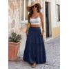 image:imageANRABESS Womens Maxi Skirt Flowy Swing Ruffle Tiered Elastic High Waist Long Skirts 2026 Summer Casual Beach Vacation ClothesNavy Blue