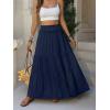image:imageANRABESS Womens Maxi Skirt Flowy Swing Ruffle Tiered Elastic High Waist Long Skirts 2026 Summer Casual Beach Vacation ClothesNavy Blue
