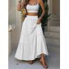 image:imageANRABESS Womens Maxi Skirt Flowy Swing Ruffle Tiered Elastic High Waist Long Skirts 2026 Summer Casual Beach Vacation ClothesWhite