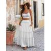 image:imageANRABESS Womens Maxi Skirt Flowy Swing Ruffle Tiered Elastic High Waist Long Skirts 2026 Summer Casual Beach Vacation ClothesWhite