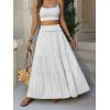 image:imageANRABESS Womens Maxi Skirt Flowy Swing Ruffle Tiered Elastic High Waist Long Skirts 2026 Summer Casual Beach Vacation ClothesWhite