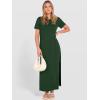 image:imageANRABESS Womens Summer Casual Maxi Dress Short Sleeve Crewneck Split WrinkleFree Travel Long Sundress Beach Vacation ClothesDeep Green