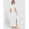image:imageANRABESS Womens Summer Casual Maxi Dress Short Sleeve Crewneck Split WrinkleFree Travel Long Sundress Beach Vacation ClothesWhite