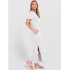 image:imageANRABESS Womens Summer Casual Maxi Dress Short Sleeve Crewneck Split WrinkleFree Travel Long Sundress Beach Vacation ClothesWhite