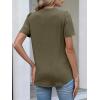 image:imageANRABESS Womens Tops Business Casual 2026 Spring Short Sleeve Henley V Neck Shirts Dressy Work Blouse Summer Trendy ClothingArmy Green