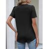 image:imageANRABESS Womens Tops Business Casual 2026 Spring Short Sleeve Henley V Neck Shirts Dressy Work Blouse Summer Trendy ClothingBlack